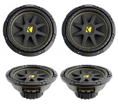 4) KICKER 10C104 Comp 10" 1200 Watt 4 Ohm Car Subwoofers Subs Woofer C10 10C10-4