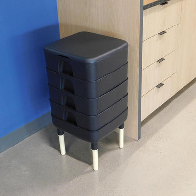 FCMP Outdoor Essential Living Worm Composter Bin, 4-Tray Indoor System, Black - VMInnovations