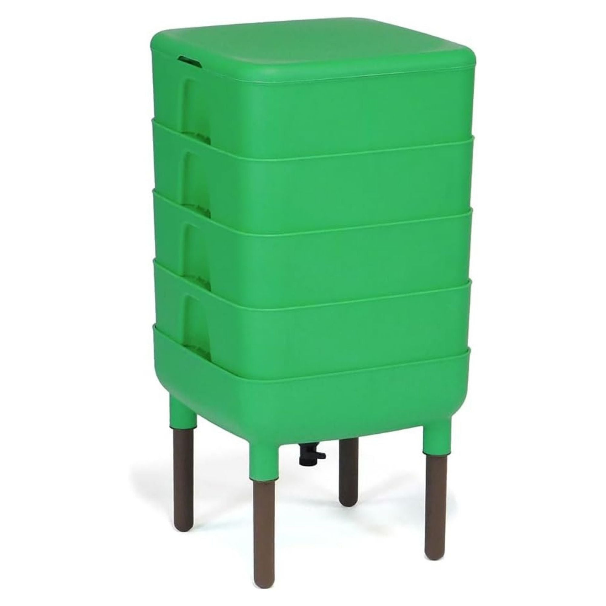 FCMP Outdoor Essential Living Worm Composter Bin, 4-Tray Indoor System, Green - VMInnovations