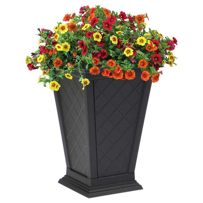 FCMP Outdoor Modemmo Self-Watering Planter, Argyle Pattern, Black, Set of 2 - VMInnovations