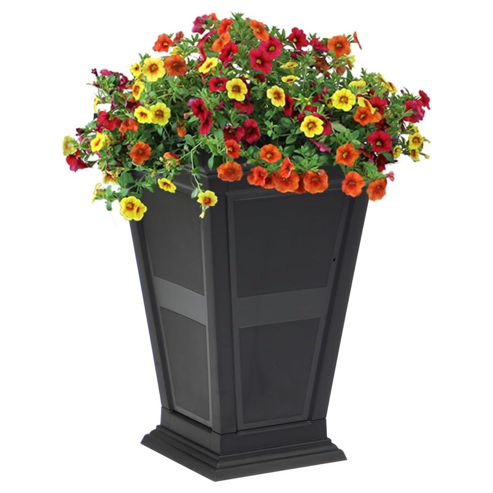 FCMP Outdoor Modemmo Self-Watering Planter, Chelsea Pattern, Black, (Open Box)