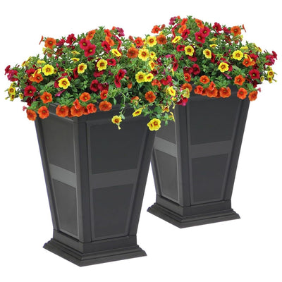 FCMP Outdoor Modemmo Self-Watering Planter, Chelsea Pattern, Black, (Open Box)