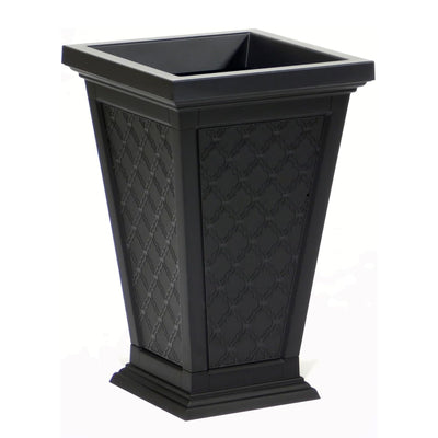 FCMP Outdoor Modemmo Self-Watering Planter, Casablanca Pattern, Black, Set of 2 - VMInnovations