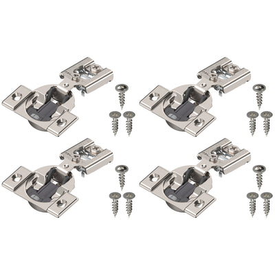 Blum COMPACT BLUMOTION Hinge (2 Kits), 1/2" Overlay, 105° Opening Angle, Steel, Integrated Soft-Close Hinges for Face Frame Cabinets