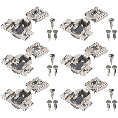 Blum COMPACT BLUMOTION Hinge (3 Kits), 1/2" Overlay, 105° Opening Angle, Steel, Integrated Soft-Close Hinges for Face Frame Cabinets