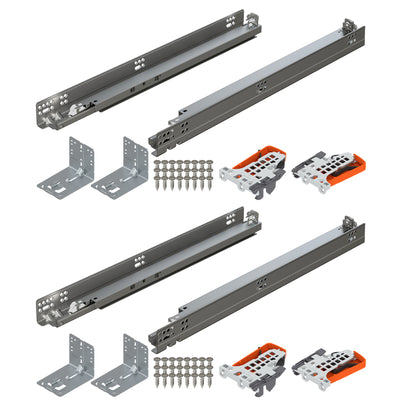 Blum TANDEM plus BLUMOTION Concealed Undermount Drawer Runner Kit (2 KIts), 18-Inch, Full Extension, Soft-Close, Steel, 100 lb. Load Capacity for Wood Drawers