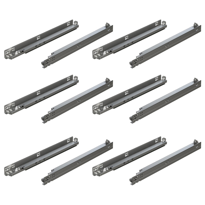 Blum TANDEM plus BLUMOTION Concealed Undermount Drawer Runner Kit (6 Pack), 18-Inch, Full Extension, Soft-Close, Steel, 100 lb. Load Capacity for Wood Drawers