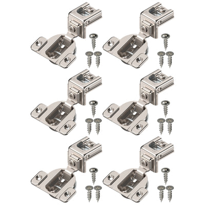Blum COMPACT hinge (3 Kits), 1-1/4" Overlay, 110° Opening Angle, Steel, Concealed Hinges for Face Frame Cabinets