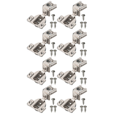 Blum COMPACT hinge (4 Kits), 1-1/4" Overlay, 110° Opening Angle, Steel, Concealed Hinges for Face Frame Cabinets