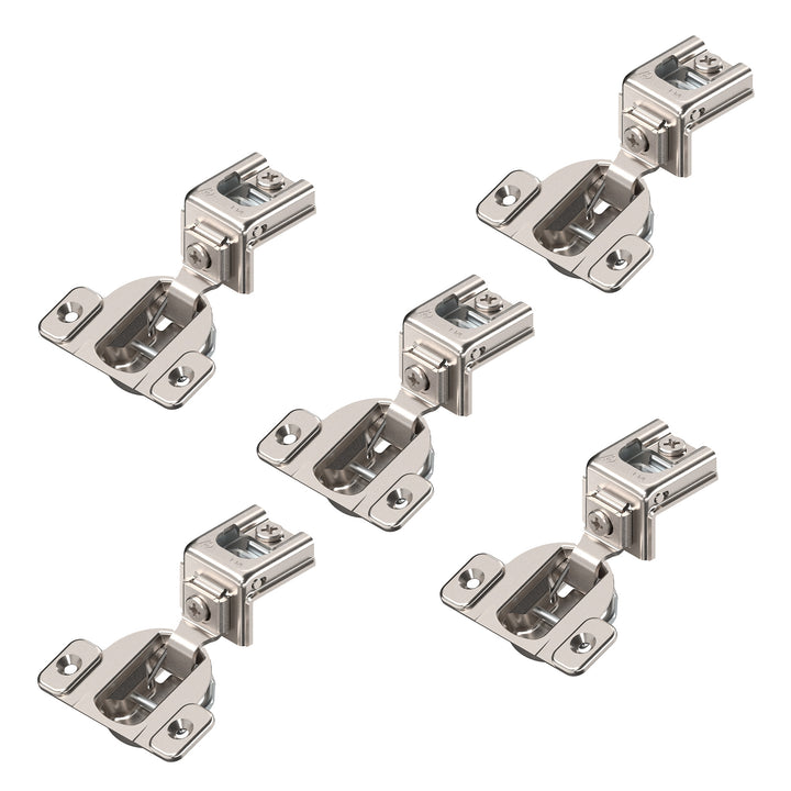 Blum COMPACT hinge (5 Pack), 1-1/4" Overlay, 110° Opening Angle, Steel, Concealed Hinges for Face Frame Cabinets