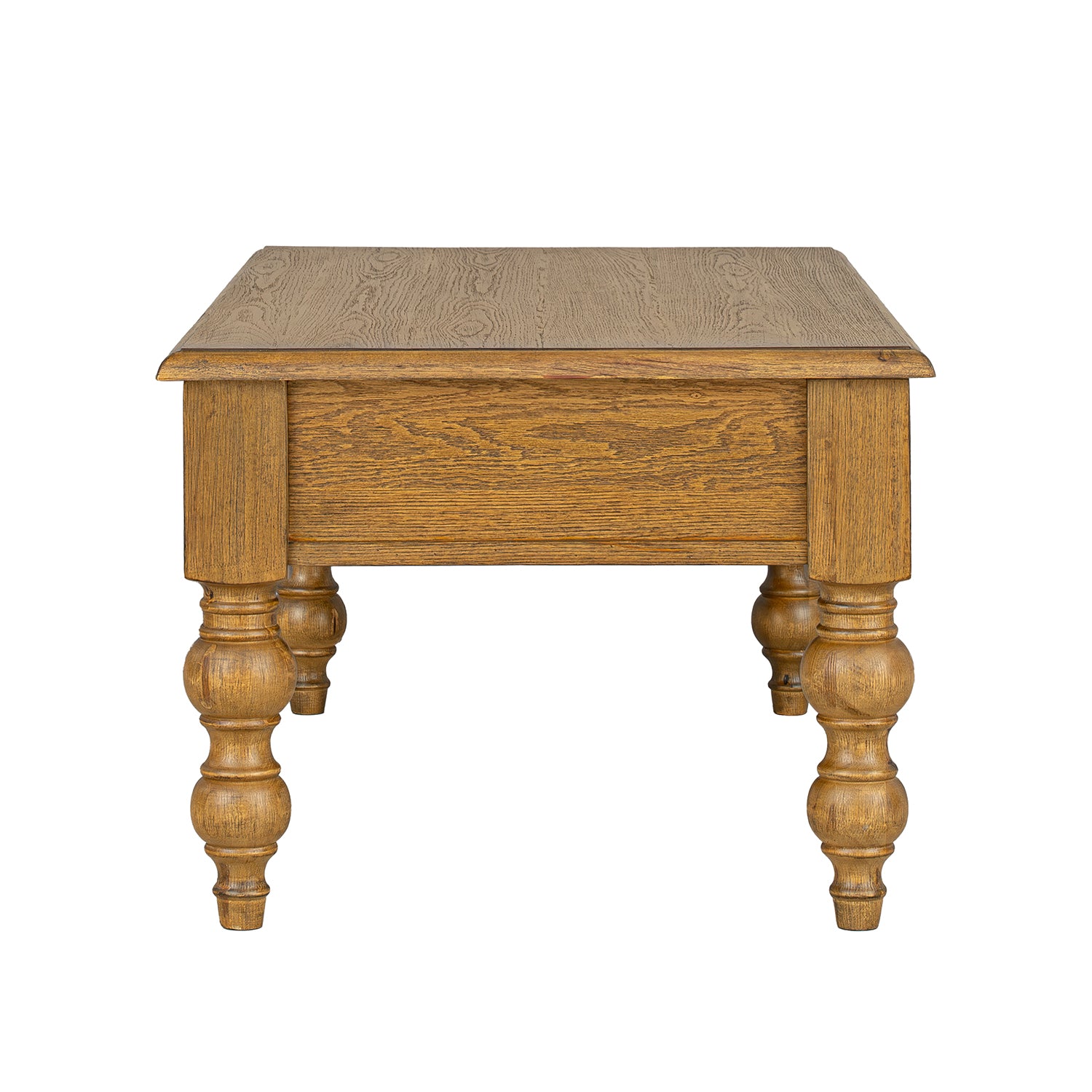 ROME + OAK Stratford Rectangular Wood Cocktail Table w/ Drawers, Natural Oak