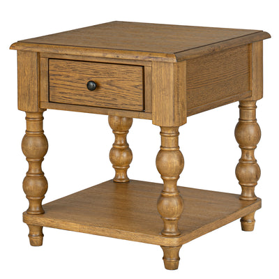 ROME + OAK Stratford Square Wood Coffee Table with Drawers, Natural Oak