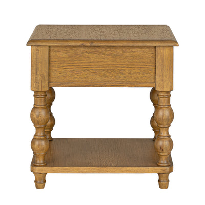ROME + OAK Stratford Square Wood Coffee Table with Drawers, Natural Oak
