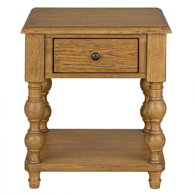 ROME + OAK Stratford Square Wood Coffee Table with Drawers, Natural Oak