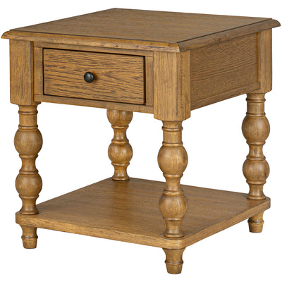 ROME + OAK Stratford Square Wood Coffee Table with Drawers, Natural Oak
