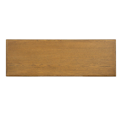 ROME + OAK Stratford Rectangular Wood Console Table with Drawers, Natural Oak