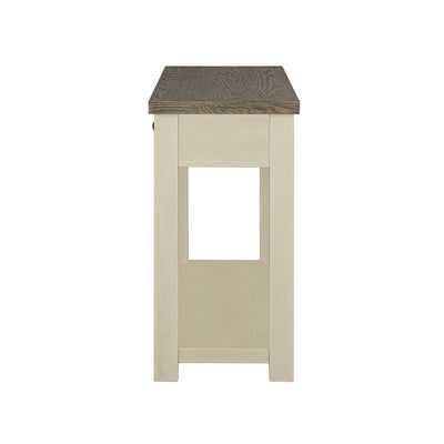 ROME + OAK Tate Farmhouse Wooden Console Table, Accent Furniture, Brown & Cream
