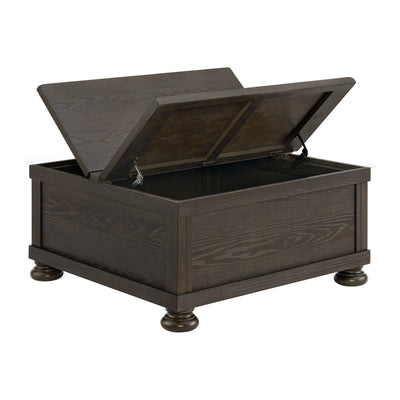 ROME + OAK Stratford Storage Cocktail Table with Manual Lift Top, Walnut Oak