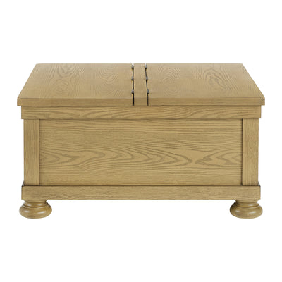 ROME + OAK Stratford Storage Cocktail Table with Manual Lift Top, Natural Oak - VMInnovations