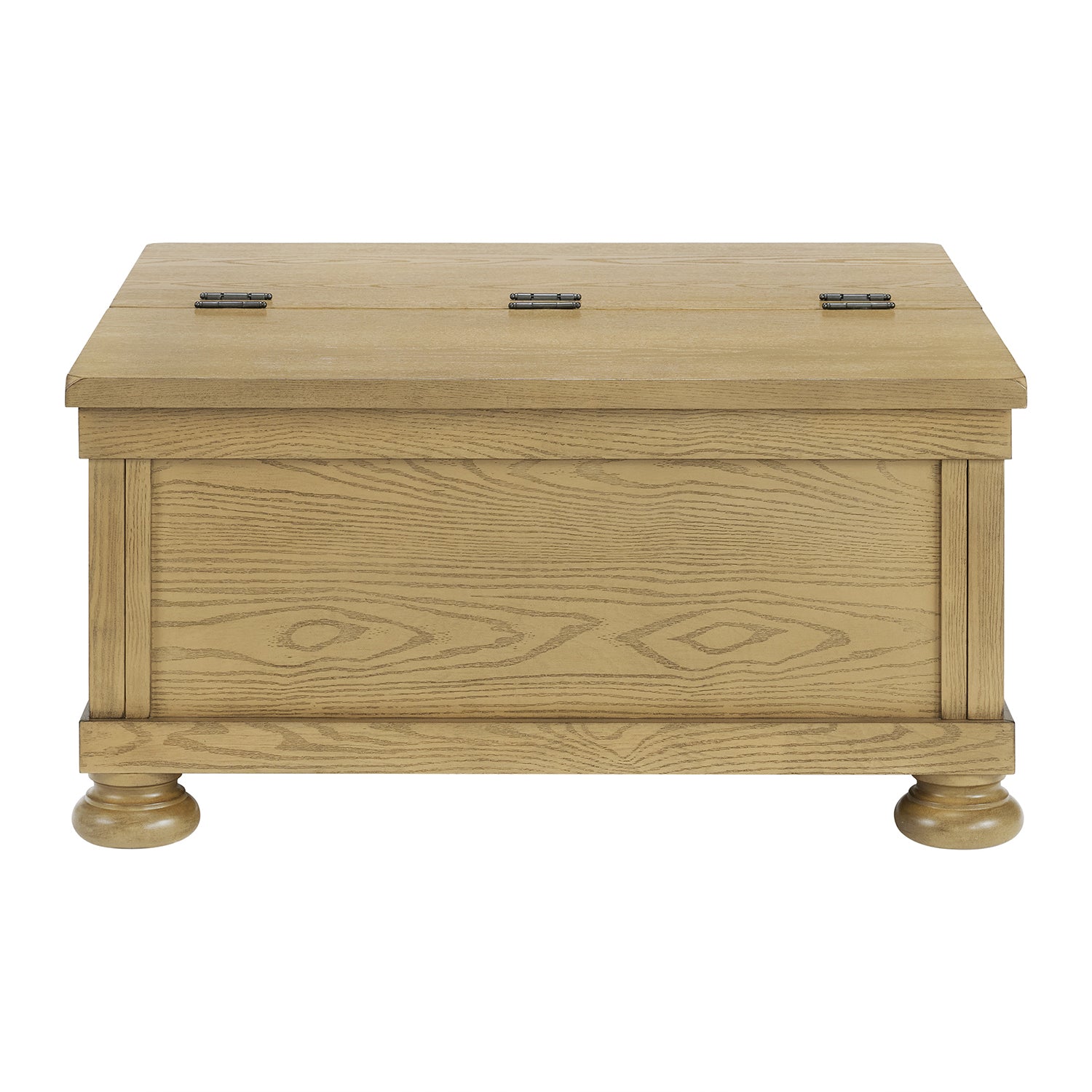 ROME + OAK Stratford Storage Cocktail Table with Manual Lift Top, Natural Oak - VMInnovations