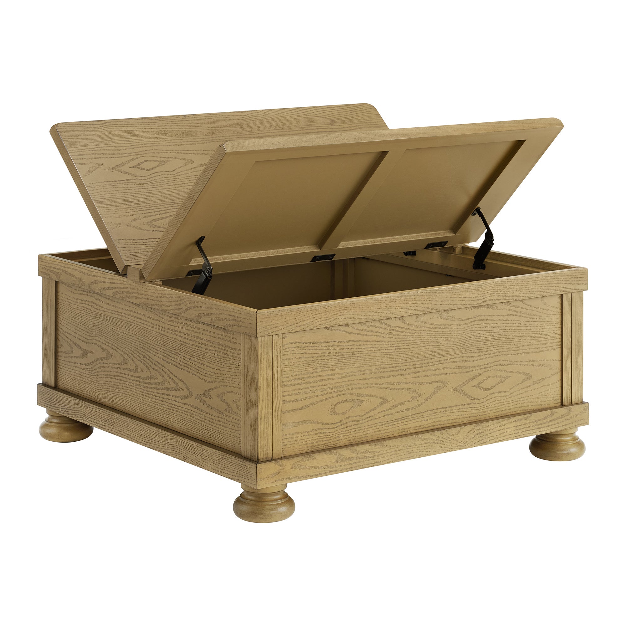 ROME + OAK Stratford Storage Cocktail Table with Manual Lift Top, Natural Oak
