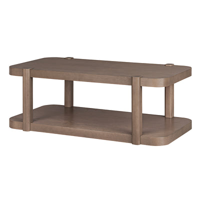 ROME + OAK Coriles Cocktail Table Wood Rectangle Furniture w/ Shelf, Light Beige