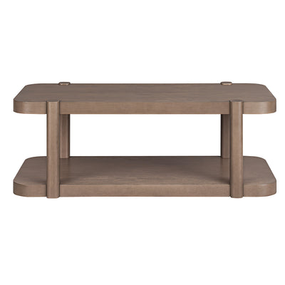 ROME + OAK Coriles Cocktail Table Wood Rectangle Furniture w/ Shelf, Light Beige