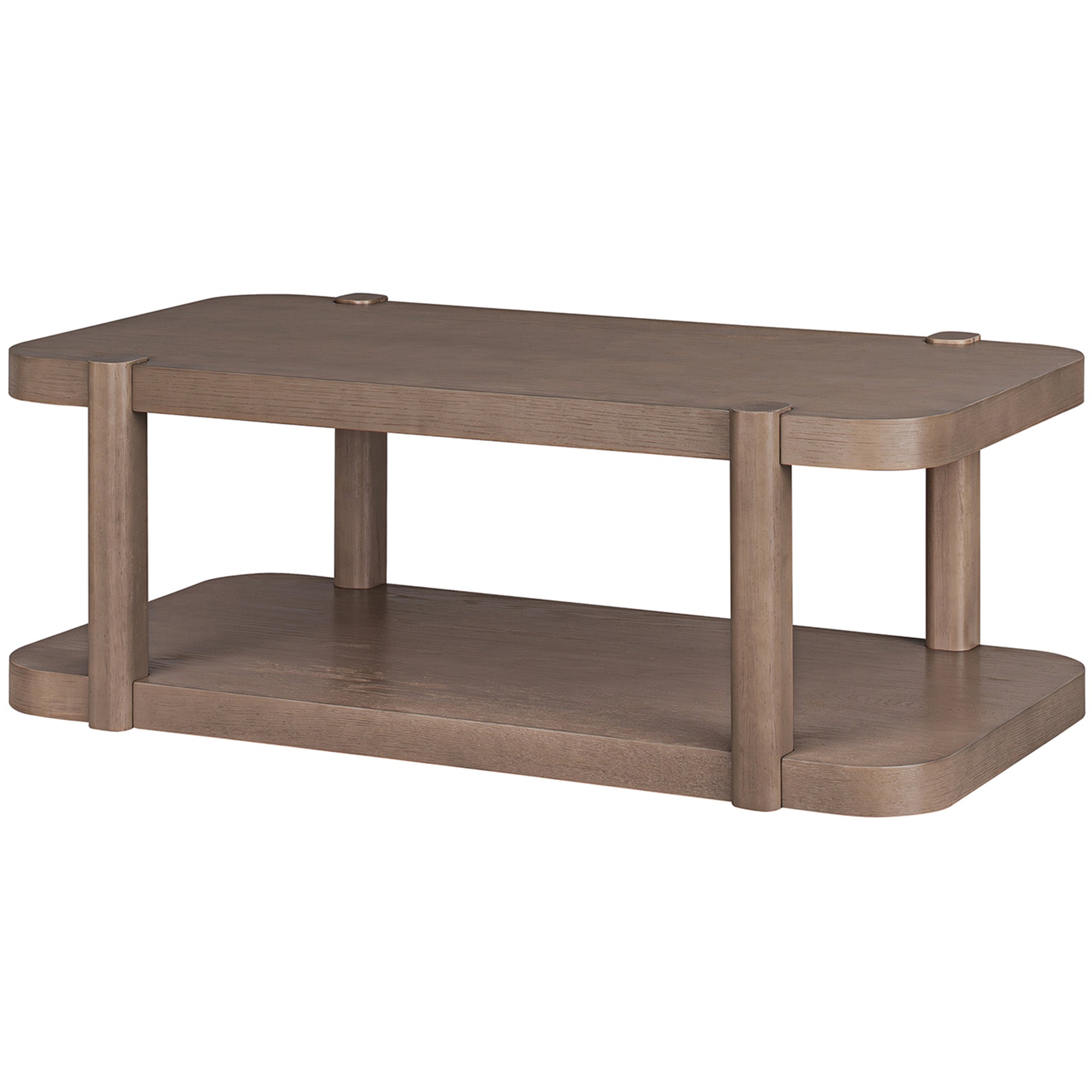 ROME + OAK Coriles Cocktail Table Wood Rectangle Furniture w/ Shelf, Light Beige