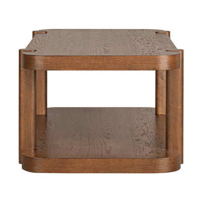 ROME + OAK Coriles Cocktail Table, Wood Rectangle Furniture w/ Shelf, Walnut