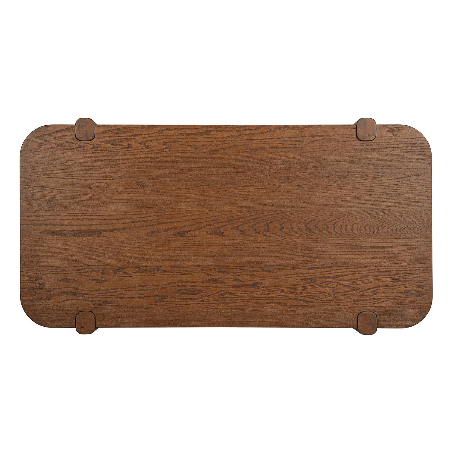 ROME + OAK Coriles Cocktail Table, Wood Rectangle Furniture w/ Shelf, Walnut