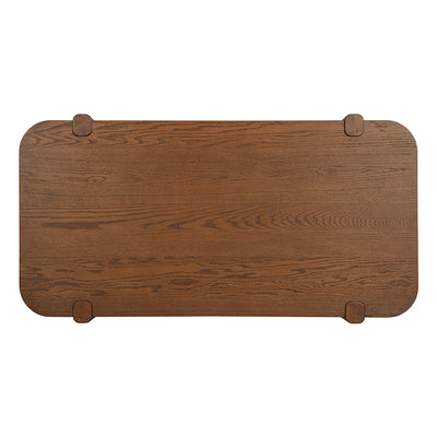 ROME + OAK Coriles Cocktail Table, Wood Rectangle Furniture w/ Shelf, Walnut