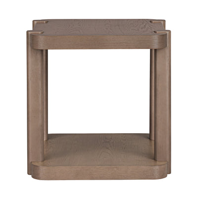 ROME + OAK Coriles End Table, Wood Home Accent Furniture with Shelf, Light Beige