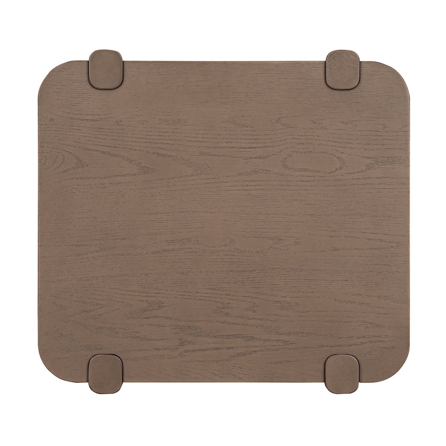 ROME + OAK Coriles End Table, Wood Home Accent Furniture with Shelf, Light Beige