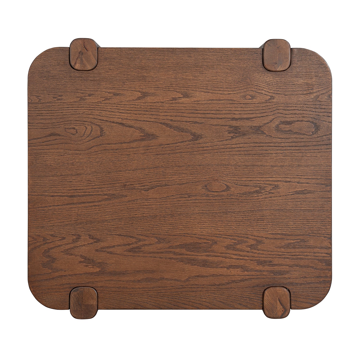 ROME + OAK Coriles End Table, Wood Home Accent Furniture with Shelf, Walnut