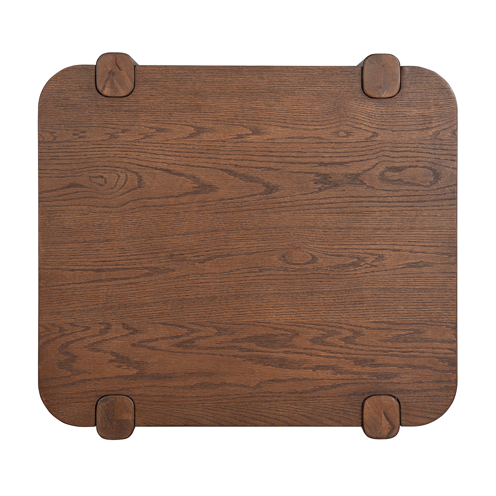 ROME + OAK Coriles End Table, Wood Home Accent Furniture with Shelf, Walnut