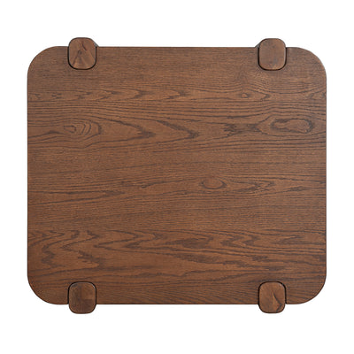 ROME + OAK Coriles End Table, Wood Home Accent Furniture with Shelf, Walnut