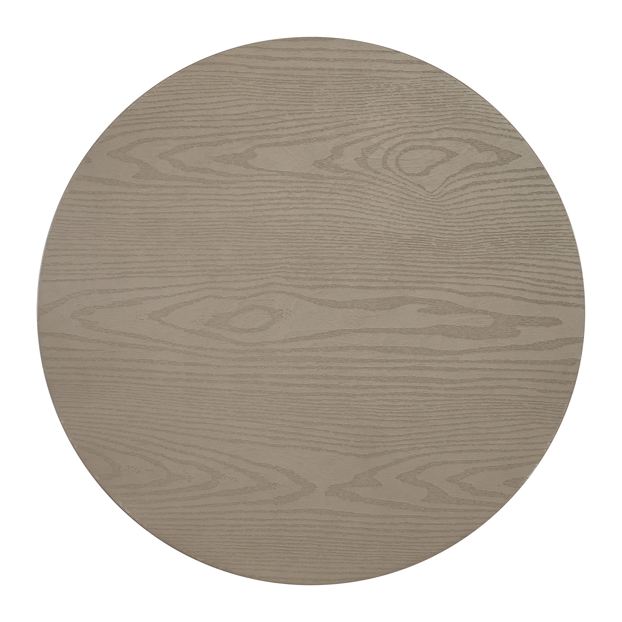 ROME + OAK Euclid Round End Table, Wood Home Accent Furniture with Shelf, Beige