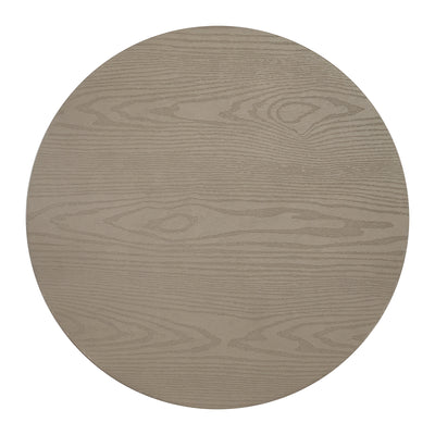 ROME + OAK Euclid Round End Table, Wood Home Accent Furniture with Shelf, Beige