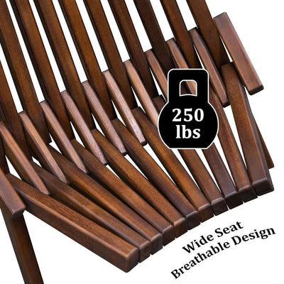 Melino Wooden Folding Tamarack Chair Low Profile Lounge Furniture (Open Box) - VMInnovations