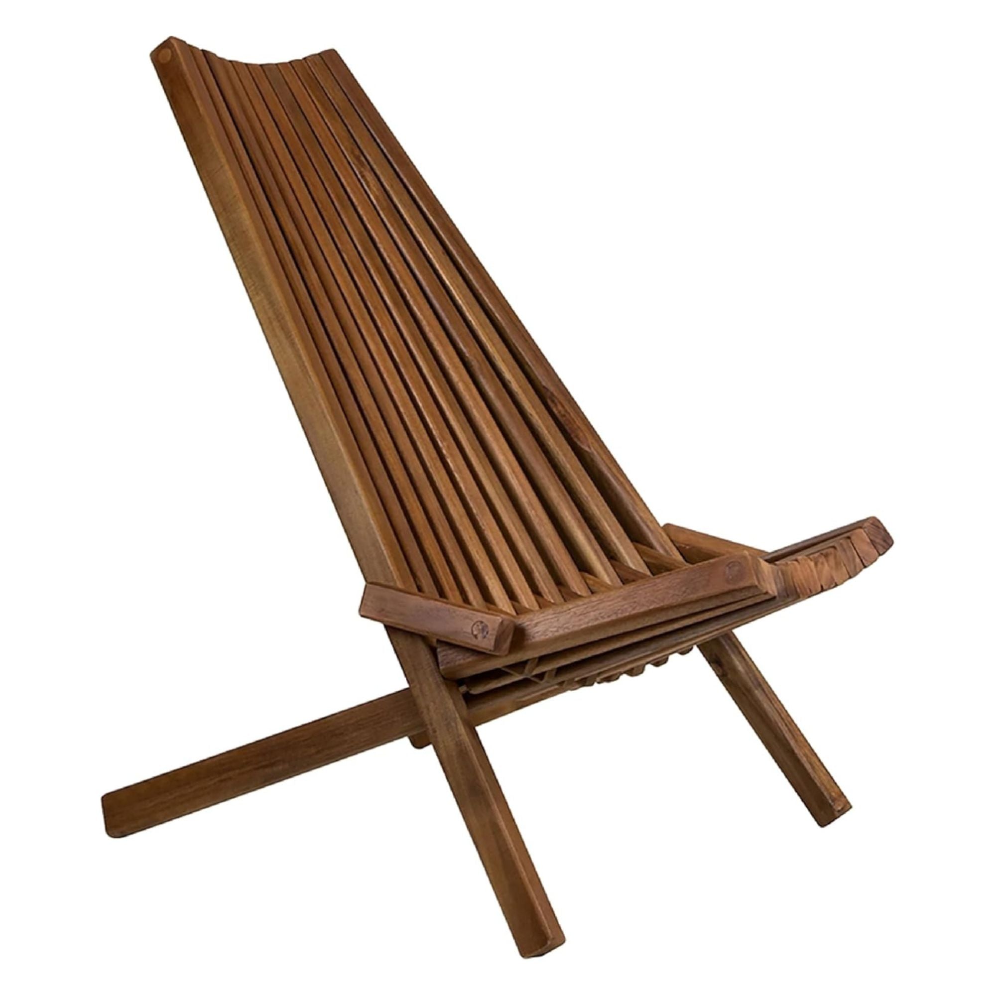 Melino Wooden Folding Tamarack Chair Low Profile Lounge Furniture (Open Box) - VMInnovations