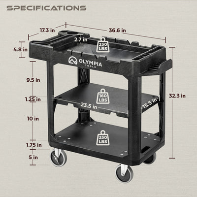 Olympia Tools Heavy Duty Utility Work Cart Rolling Tool Cart w Wheels (Used)