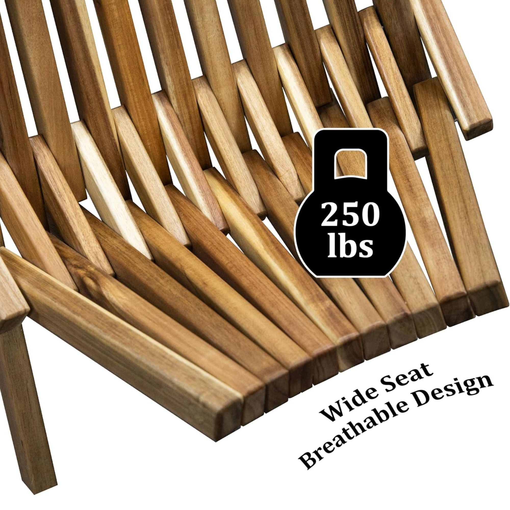 Melino Wooden Folding Tamarack Chair Low Patio Lounge Furniture (Open Box) - VMInnovations