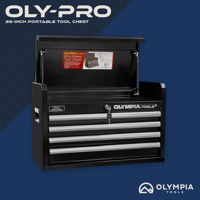 Olympia Tools 26-Inch Portable Tool Chest, 4 Drawers, Locking Storage (Open Box)