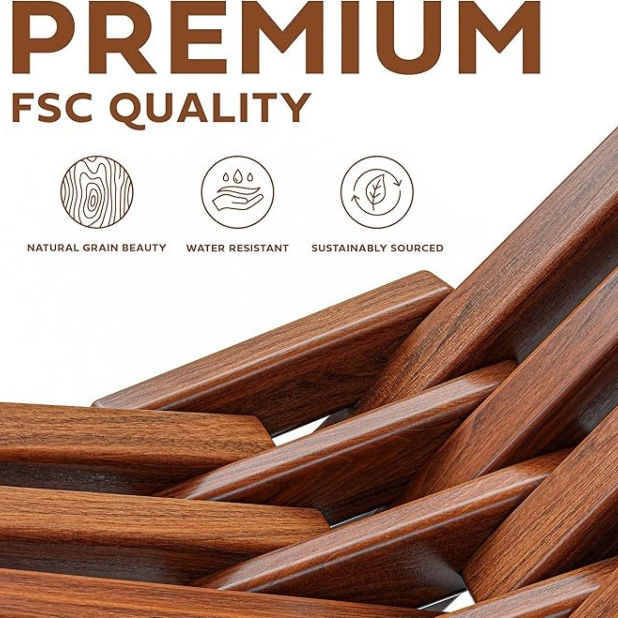 Melino 2 Pack Folding Tamarack Wood Chair Low Profile Patio Furniture (Open Box) - VMInnovations