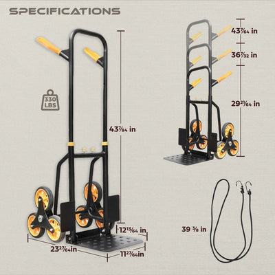 Olympia Tools Folding Hand Truck Stair Climbing Dolly w/Wheels (Open Box) - VMInnovations