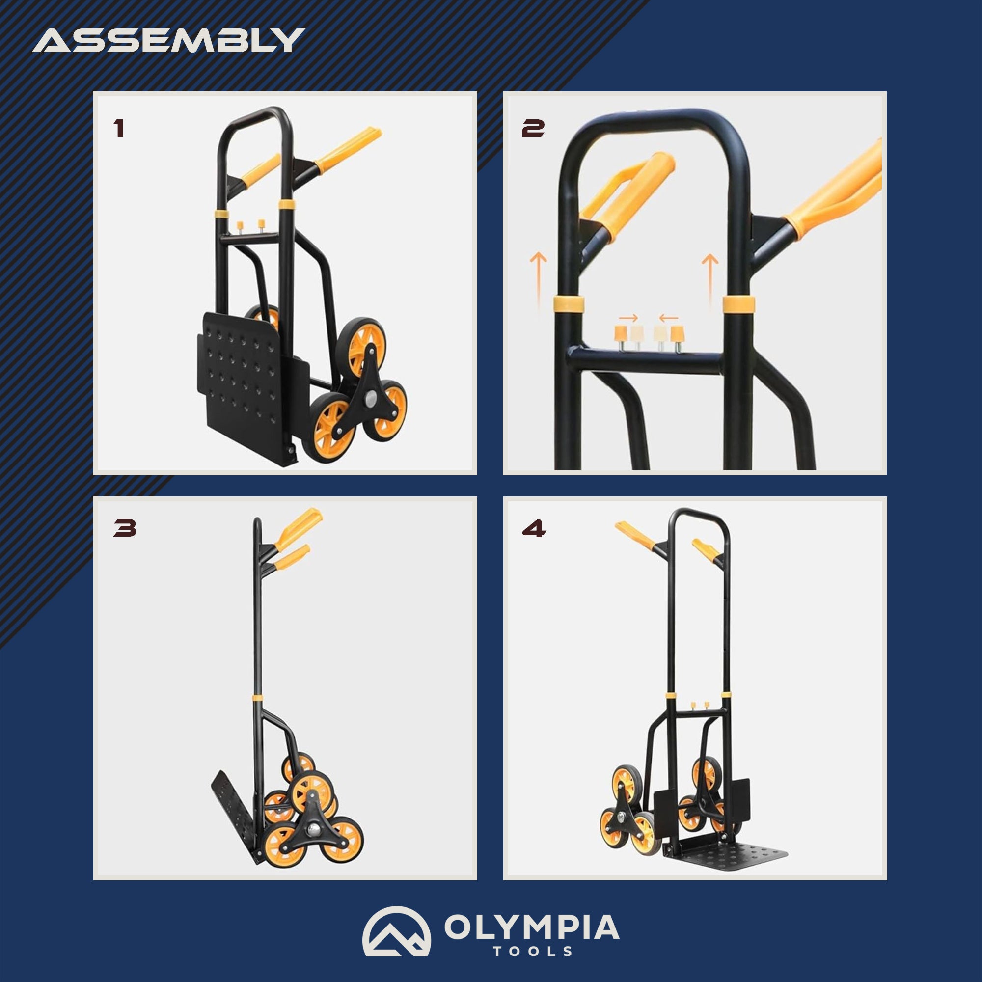 Olympia Tools Folding Hand Truck Stair Climbing Dolly w/Wheels (Open Box) - VMInnovations