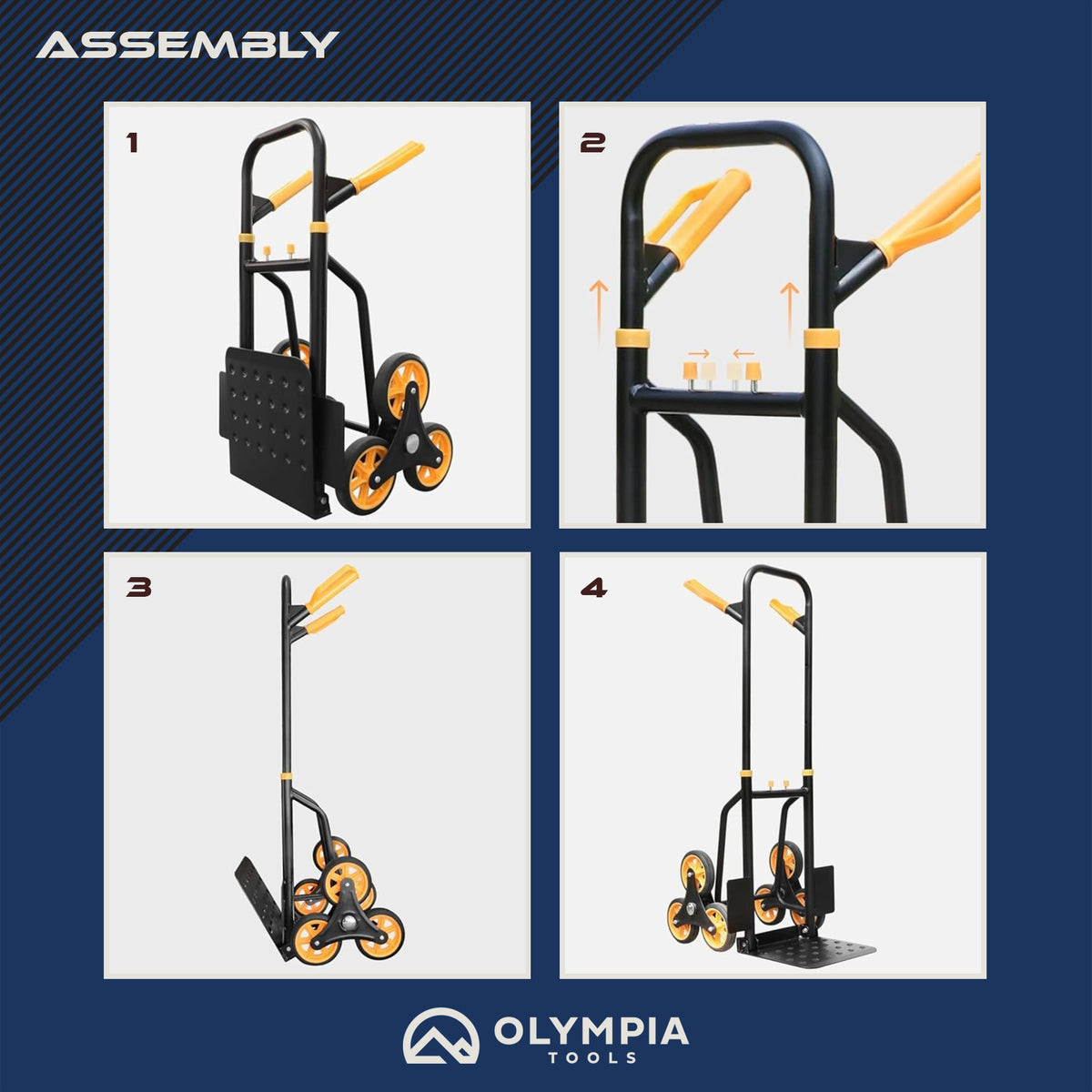 Olympia Tools Folding Hand Truck Stair Climbing Dolly w/Wheels (Open Box) - VMInnovations