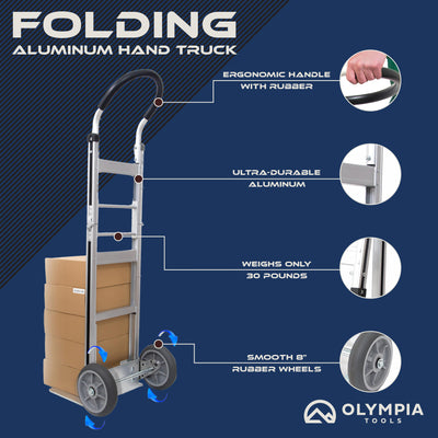 Olympia Tools Aluminum Foldable Utility Cart w/ Wheels & Removable Bag(Open Box)