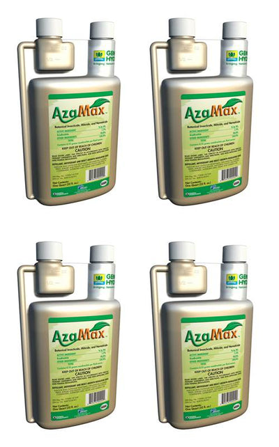 (4) AZAMAX General Hydroponics 32 Oz Botanical Insecticide Pest Control Quarts