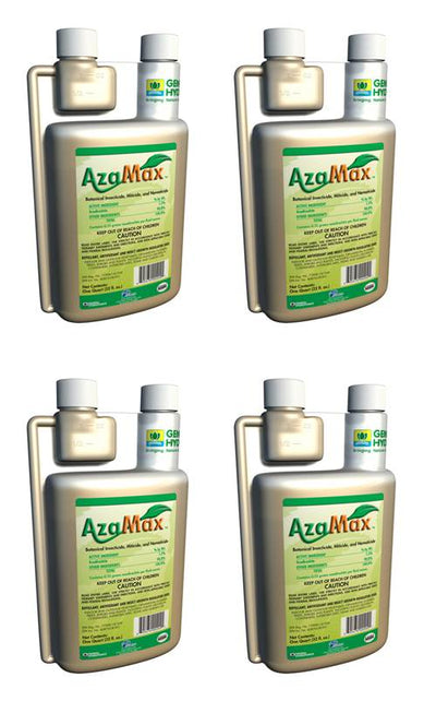 (4) AZAMAX General Hydroponics 32 Oz Botanical Insecticide Pest Control Quarts